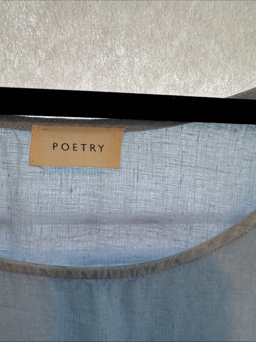 Poetry Pale Blue Sleeveless Shift with Front Pockets - Picture 2 of 4